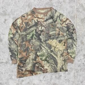 90's Single Stitch Detailed RealTree Pocket Long Sleeve Shirt